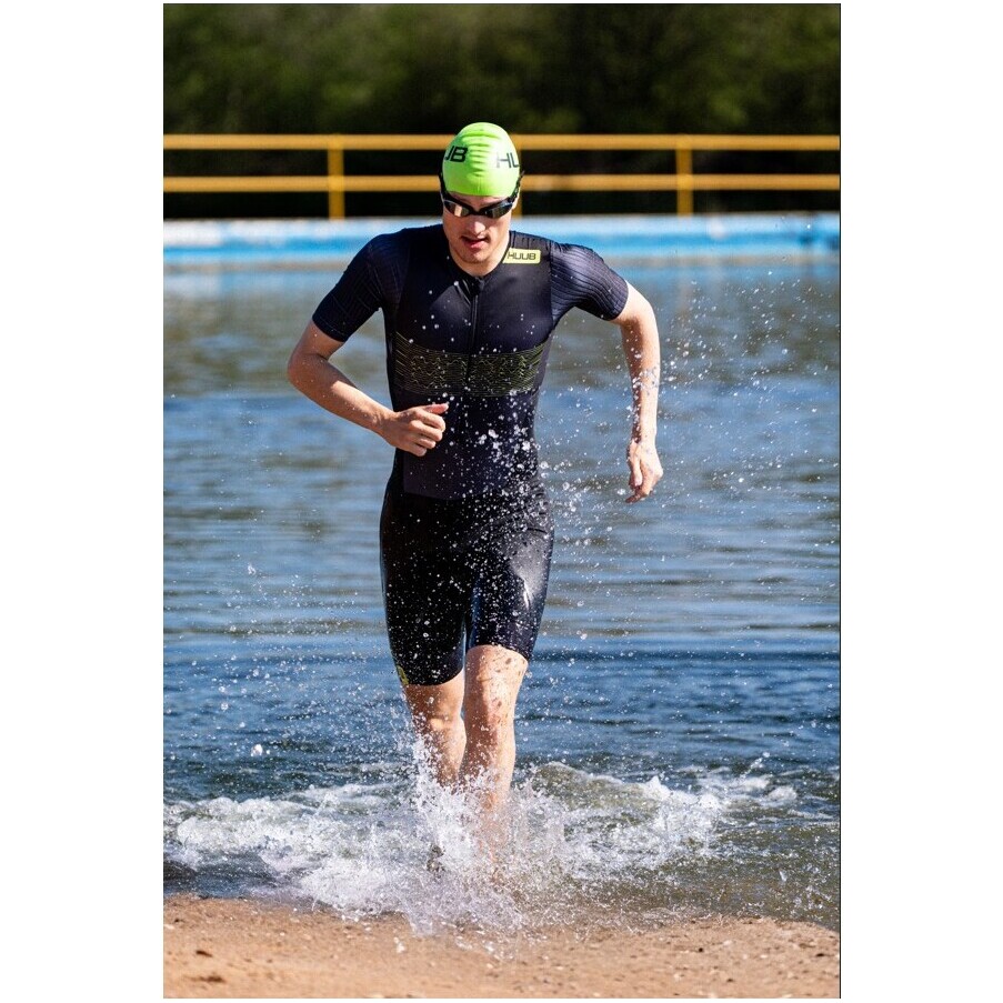 2026 HUUB Mens Contour Tri Suit CONTSBL - Black / Lime